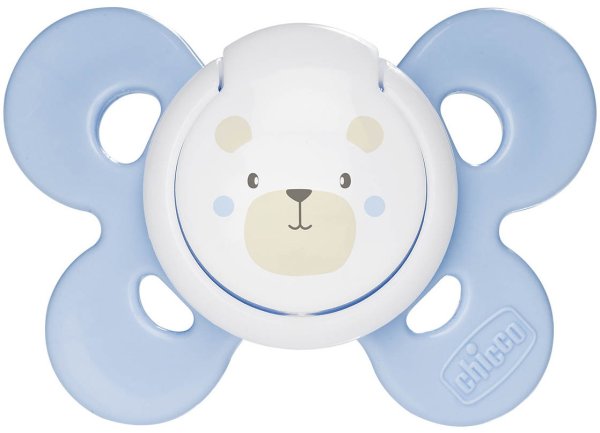 Chicco Пустышка силиконовая Physio Comfort, 2-6 месяцев, 2 штуки / цвет голубой