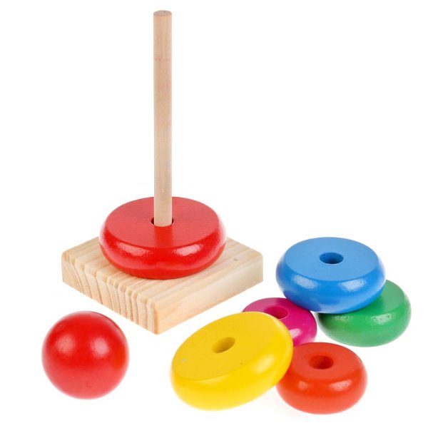 Буратино Развивающая игрушка «Пирамидка», 6 колец