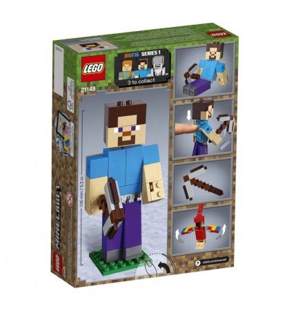 Lego Minecraft Большие фигурки Minecraft, Стив с попугаем