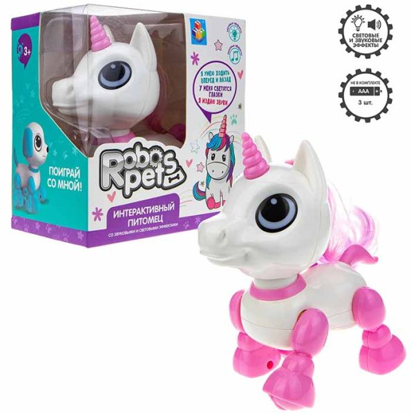 1toy Интерактивная игрушка RoboPets Единорог mini