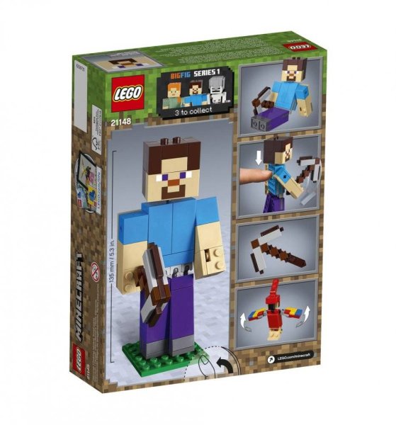 Lego Minecraft Большие фигурки Minecraft, Стив с попугаем