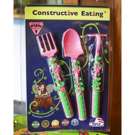 Constructive Eating Набор из трех столовых приборов  розовый