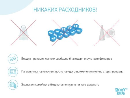 Roxy-kids Аспиратор назальный с мягким наконечником, в футляре / цвет розовый