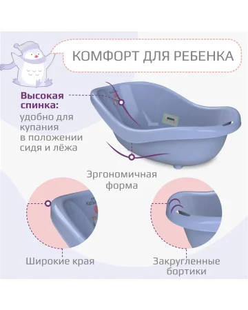 Ванночка Kidwick Дони с термометром (210506 фиолет/т.фиолет)