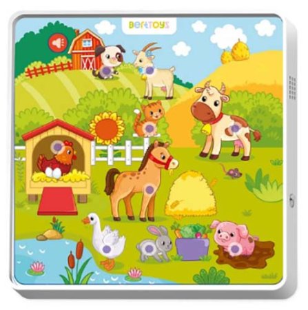BertToys Интерактивная развивающая игрушка для детей ПазлТач "Животные фермы" говорящий пазл