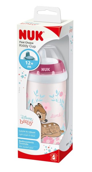 NUK FC Поильник "Kiddy", 300 мл Дисней "Бэмби" / розовый