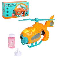 Пистолет-вертолет с мыльными пузырями / цвет оранжевый					