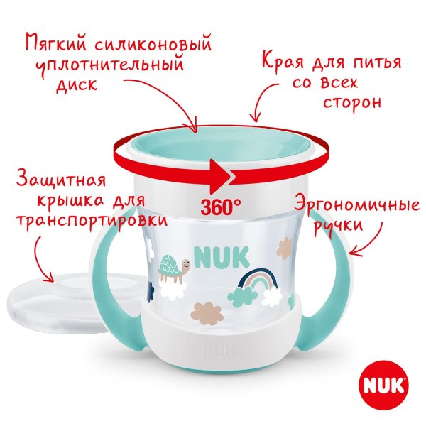 NUK EVOLUTION Поильник "MINI MAGIC" 160 мл / голубой