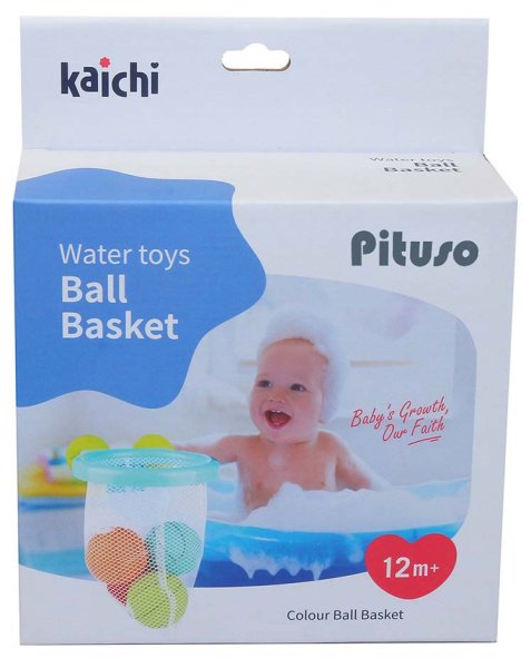Pituso Набор игрушек для детской ванны "Корзина с мячиками"