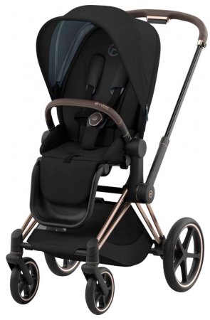 Cybex Коляска 2 в 1 Priam IV Rosegold / цвет Sepia Black (черный), рама розовое золото