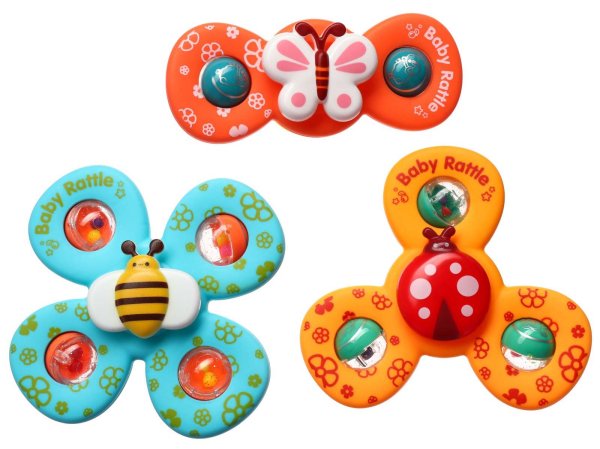 Крошка Я Набор резиновых игрушек для ванны «Спиннеры. Бабочки», 3 штуки