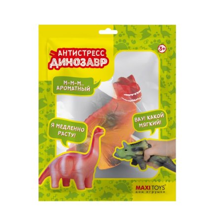 Maxitoys Игрушка-сквиш Антистресс-Динозавр Зухомим, 14 см, в красочном пакете с окошком