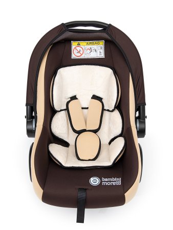 Bambini Moretti Детское автомобильное кресло BM-322 / группа 0+, Lux / цвет коричневый-бежевый