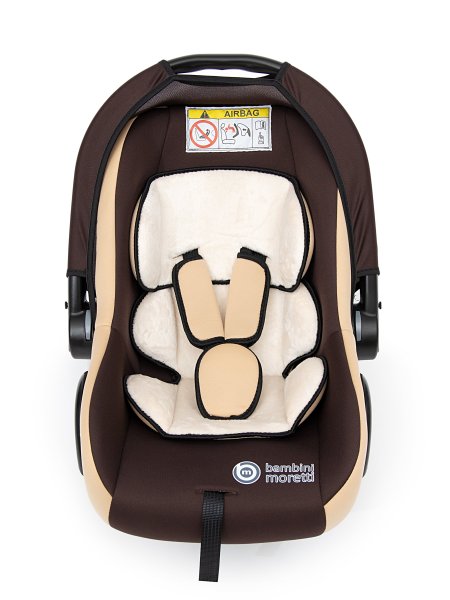 Bambini Moretti Детское автомобильное кресло BM-322 / группа 0+, Lux / цвет коричневый-бежевый