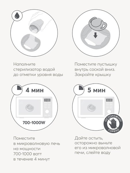 Happy baby  Соска-пустышка латексная, вишня, 6-12м /цвет light gray 13042