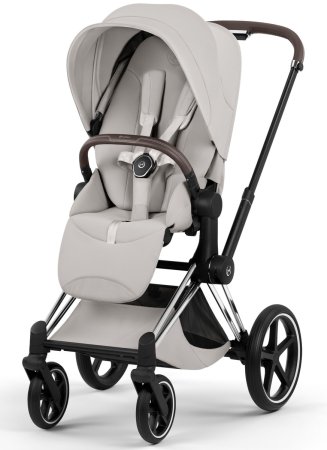 Коляска 2в1 CYBEX Priam Style Chrome Brown + спальный блок (City Grey)