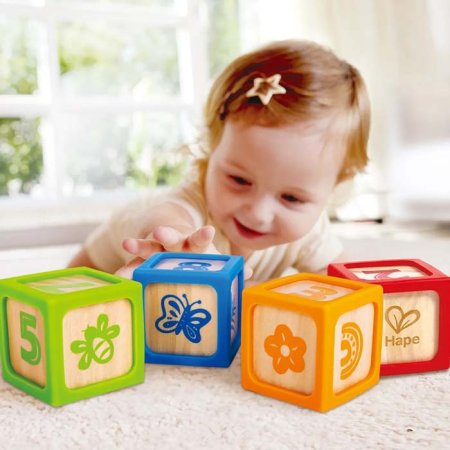 Hape Развивающий набор "Кубики", 4 штуки