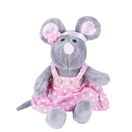 Softoy Игрушка Мышь в сарафане в горошек, 26 см S872/15