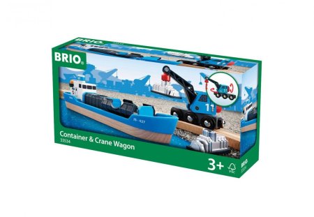 Brio Игровой набор Корабль с краном погрузчиком / 4 элемента