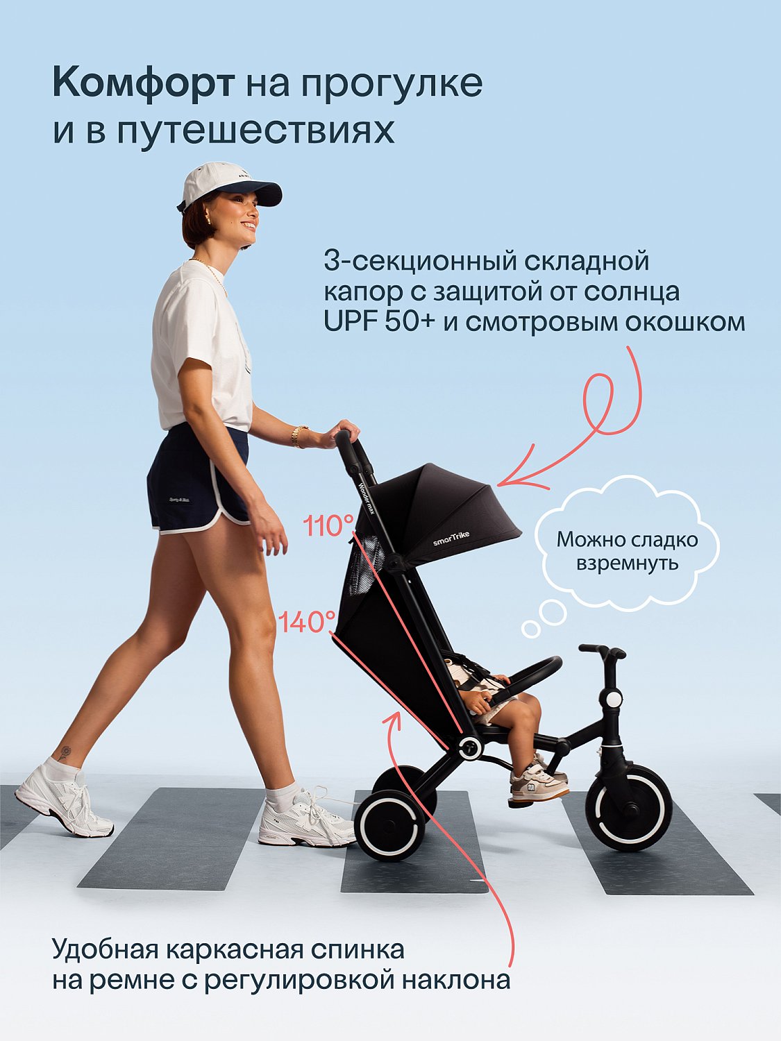 Трехколесный складной велосипед SmarTrike Wonder max