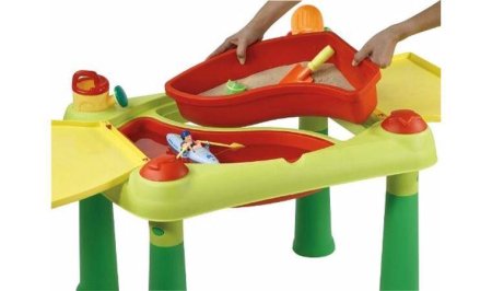 Keter Creative стол для детского творчества и игры с водой и песком + 2 табуретки (79x56x50h)