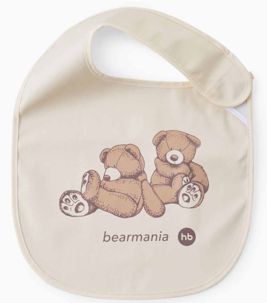 Happy Baby Нагрудный фартук на липучке / цвет bears milky (молочный)