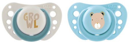 Chicco Пустышка PhysioForma Air силиконовая, 2-6 месяцев, 2 штуки / цвет light blue (голубой)
