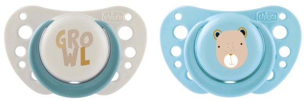 Chicco Пустышка PhysioForma Air силиконовая, 2-6 месяцев, 2 штуки / цвет light blue (голубой)