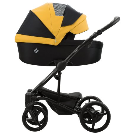 Bebetto Детская коляска 2 в 1 Torino / цвет 01 кремовый ткань/ экокожа / рама белая