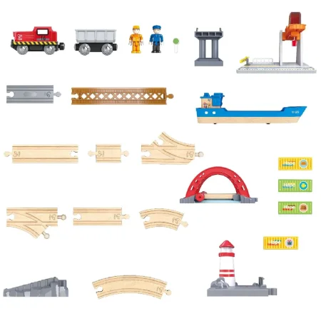 Hape Игровой набор Железнодорожные перевозки в порту / цвет коричневый