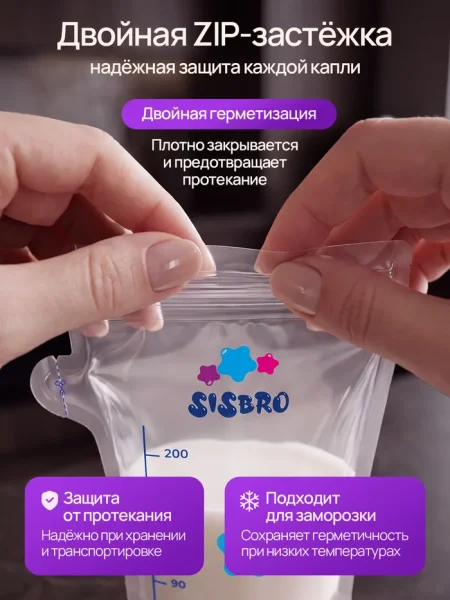 Пакеты для хранения груд.молока PURE MILK