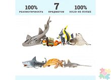 Паремо Фигурки игрушки серии "Мир морских животных": Акула, морская черепаха, мавританский идол, тюлень					