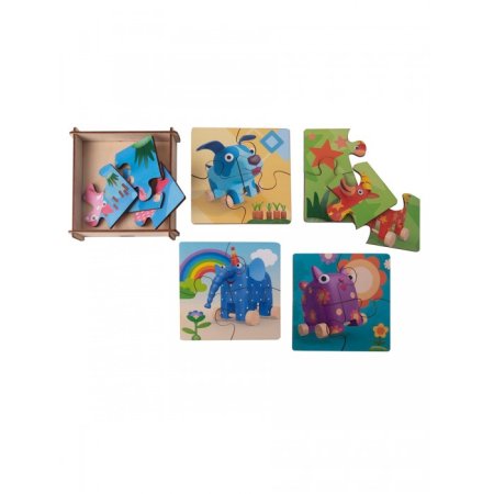 Деревяшки Набор пазлов, 5 штук / разноцветный