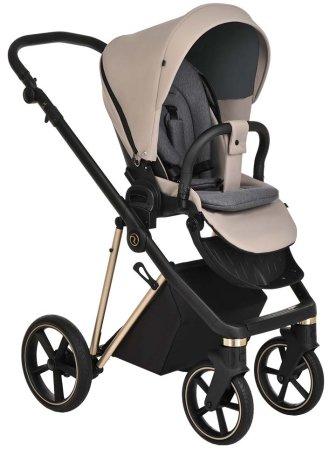 Roan Коляска 2 в 1 Sol Luxury / цвет Sesame (бежевый, рама золото, черная ручка)