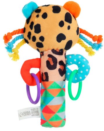 Крошка Я Игрушка-пищалка "Леопард", с погремушкой