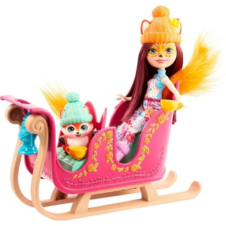 игрушка Enchantimals Набор игровой "Рождественские сани" кукла+питомец