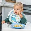 BabyOno Тарелка с присоской / цвет небесный