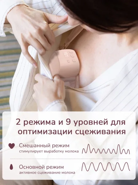 Беспроводной портативный электрический молокоотсос S9 Pro, цвет розовый Мамкози /Momcozy