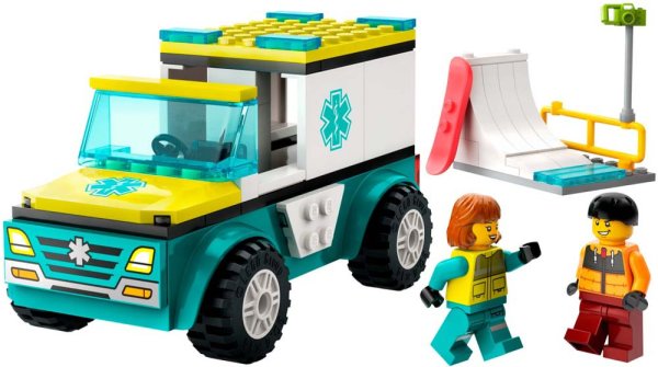 Lego City Конструктор "Скорая помощь и сноубордист"