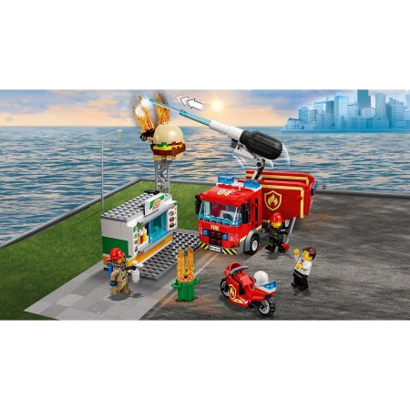 Lego city fire конструктор пожар в бургер-кафе / разноцветный
