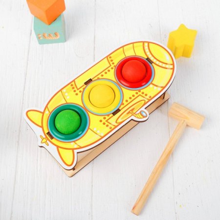 WoodLand Toys Стучалка-сортер  "Подводная лодка", с молотком