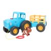 Умка Каталка С ПРИЦЕПОМ + лошадка 20 песен,фраз, звуков СИНИЙ ТРАКТОР в кор. ,в кор.24шт