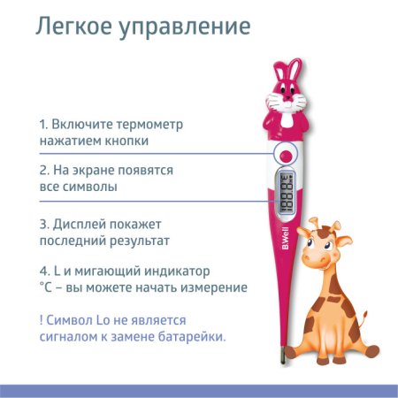B.Well Термометр электронный WT-06 Flex Кролик