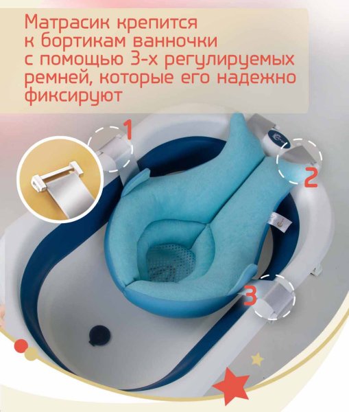 Bambini Moretti Гамак для купания small fish / цвет голубой для купания младенца