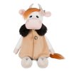 Maxitoys Мягкая Игрушка Luxury, Коровка Глаша в Бежевом Пальто, 28 см / цвет белый, оранжевый
