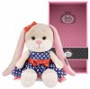 Maxitoys Мягкая игрушка Jack&Lin, Зайка Лин в синем платье в горошек, 20 см
