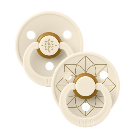 Набор пустышек латексных BIBS Studio Colour - Noor - Ivory/Gold, 6+ месяцев.
