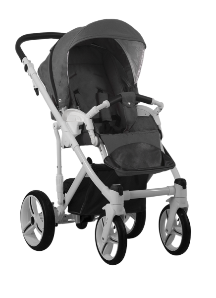 Bebetto детская коляска 2 в 1 Magnum 230 цвет серый / рама белая