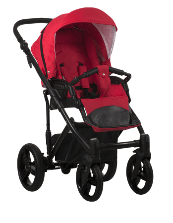 Bebetto Детская коляска 2 в 1 Magnum / цвет 207 красный  (ткань) / рама черная