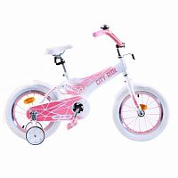 Двухколесный велосипед City-Ride 14" бело-розовый					